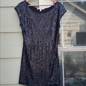 Black sequin mini dress